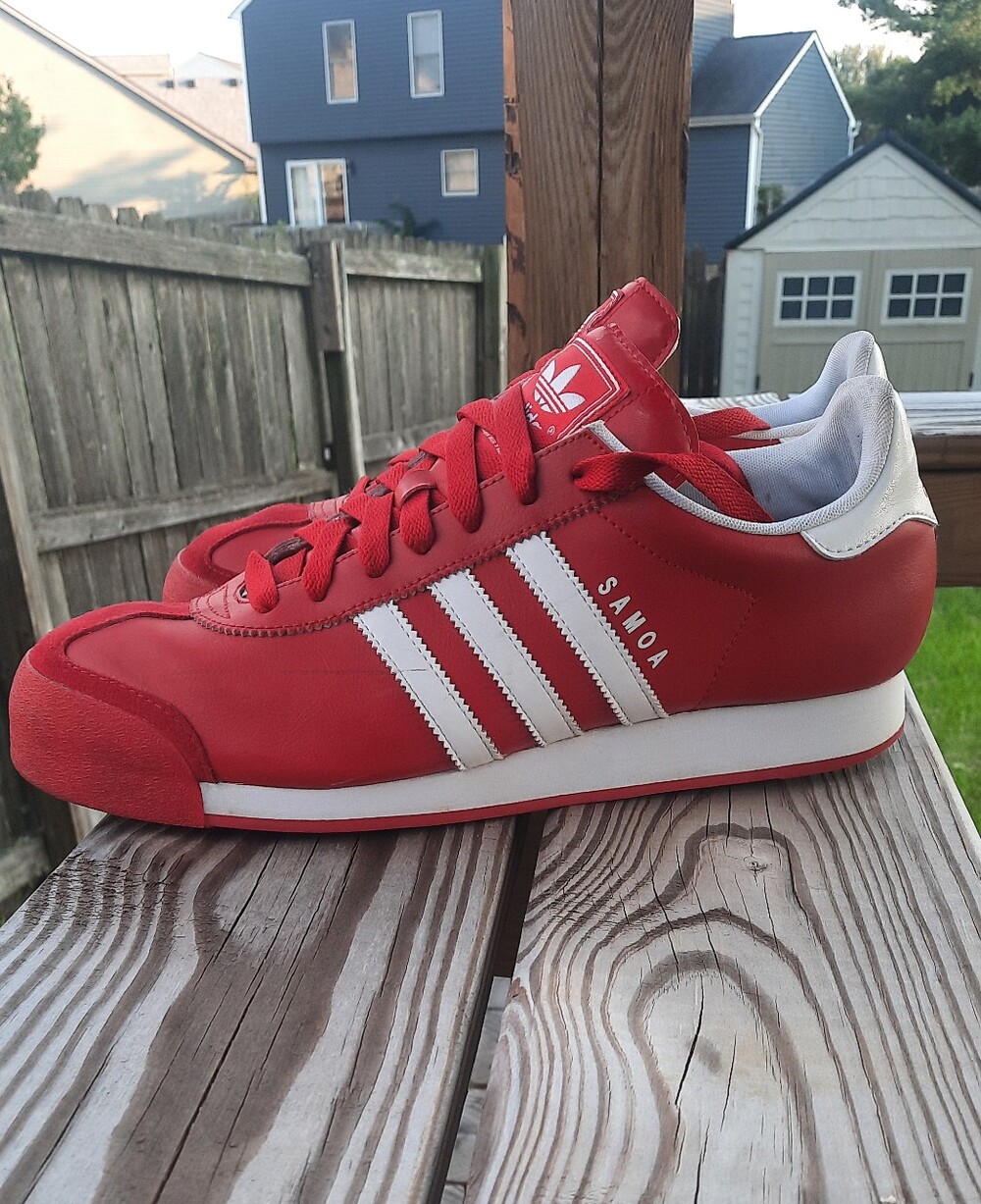Adidas Samoa Men's Red And White Athletic Sneakers Size 12
